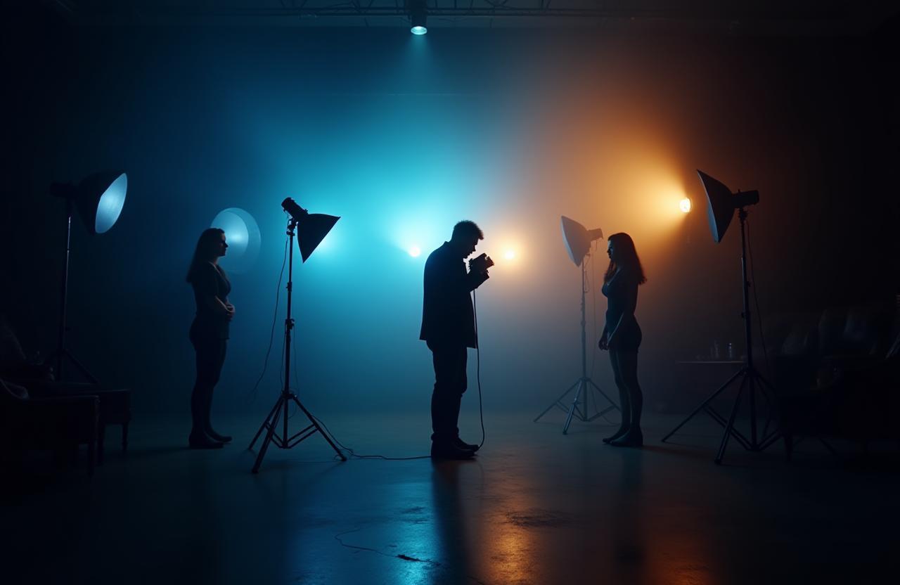 Dramatic photography session at Manchester studio