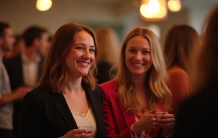 Guests enjoying a networking event, candid moments