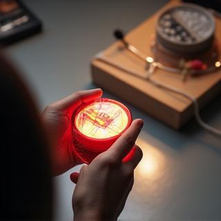 Photographer arranging lighting for a product shoot